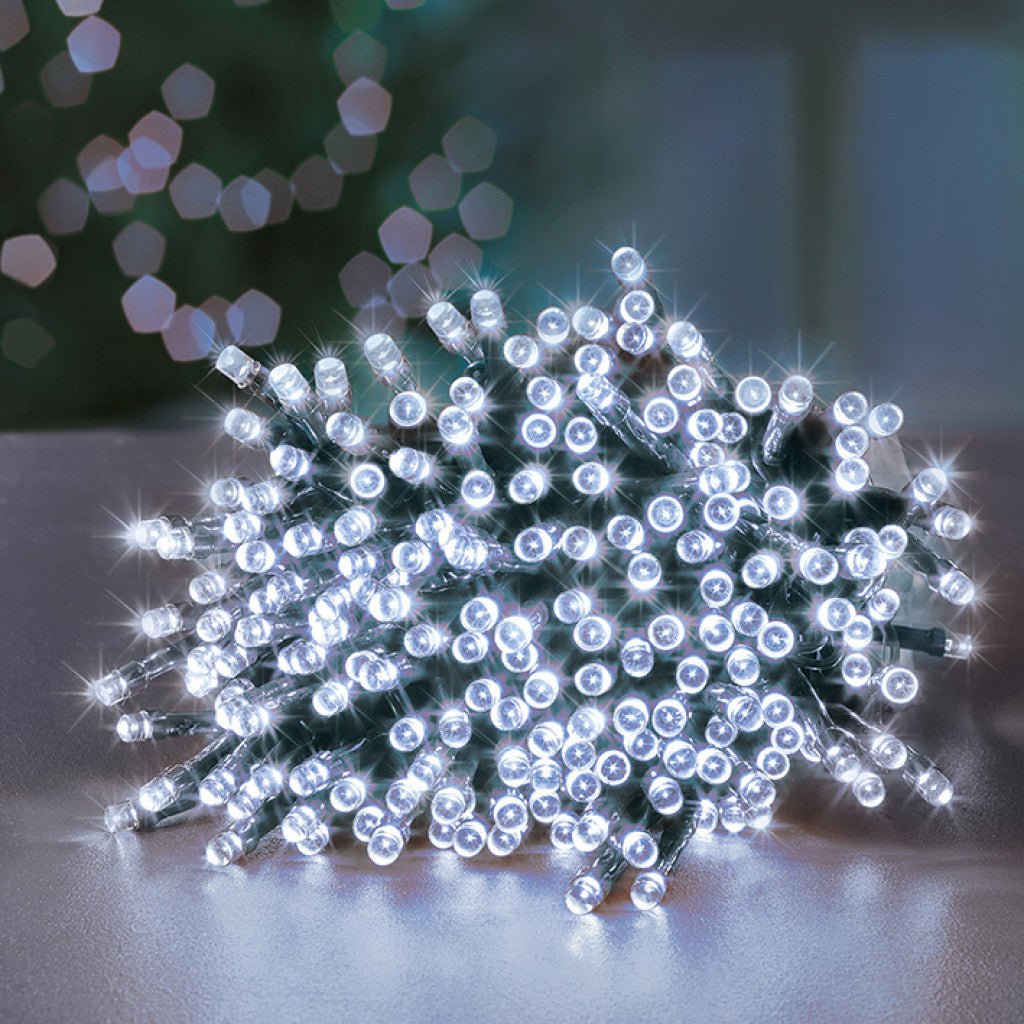 80 Multi Action LED Supabrights Christmas Lights with Timer White RW IE